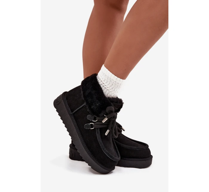 D.Franklin dámske snežnice z prírodného semišu - čierne D.Franklin dámske snežnice z prírodného semišu - čierne