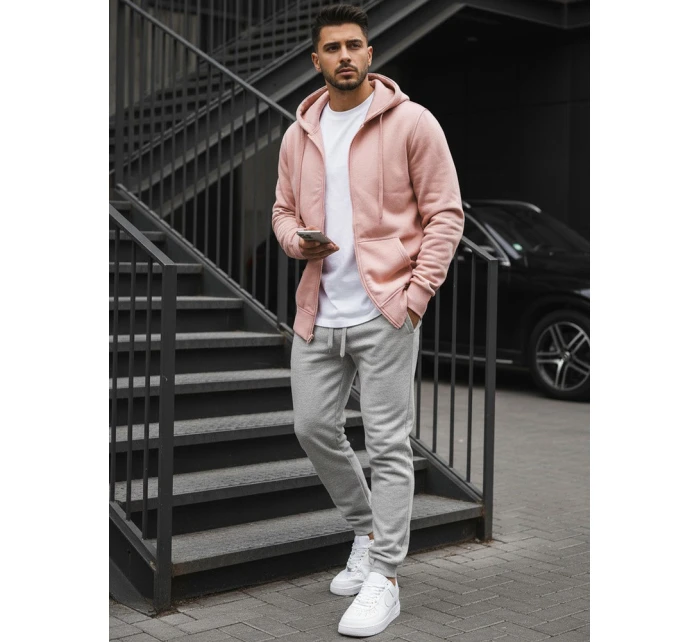 Pánská mikina s kapucí růžová Dstreet model 21962660 - FashionStreet Pánská mikina s kapucí růžová Dstreet model 21962660 - FashionStreet