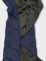 Dámska dlhá obojstranná vesta v tmavomodrej a khaki farbe (B8137-3)