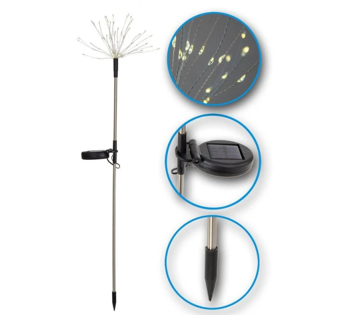 SOLÁRNE SVIETIDLO FÚKAČ STROM OHŇOSTROJ 80CM 90 LED