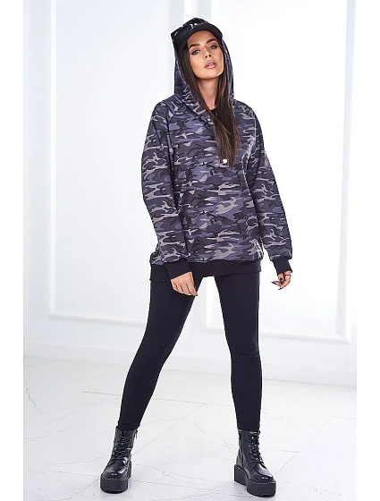 3dílná souprava  top a legíny černá + grafit model 18970357 - K-Fashion