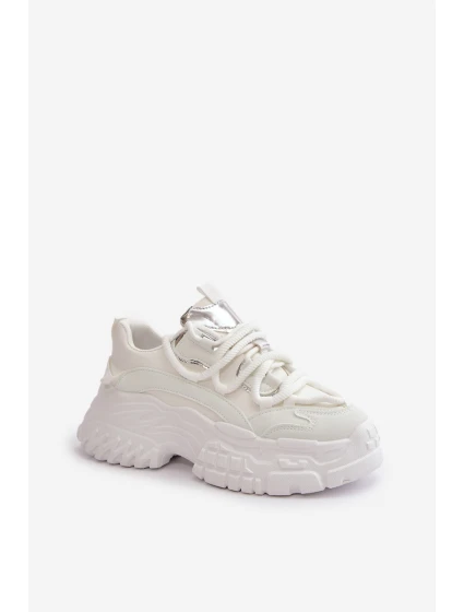 Dámské tenisky na masivní podrážce bílé model 21667383 - Boto Dámské tenisky na masivní podrážce bílé model 21667383 - Boto