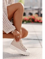 Trampki Damskie Z Cholewką Za Kostkę Big Star OO274006 Beżowe