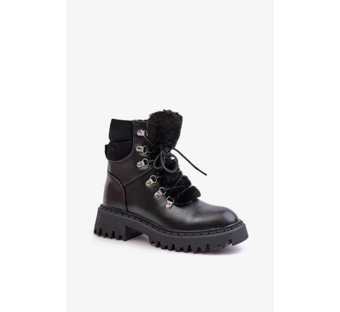 Zateplené kotníkové boty na zip z eko kůže černé model 21679613 - Boto Zateplené kotníkové boty na zip z eko kůže černé model 21679613 - Boto