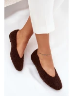 Baleriny Damskie Z Futerkiem Typu Baranek Czekoladowe Zimira Baleriny Damskie Z Futerkiem Typu Baranek Czekoladowe Zimira