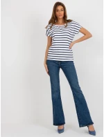 Dámska blúzka RV TS 8568.76 biela a tmavo modrá - FPrice