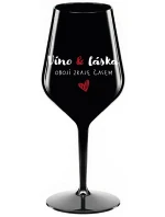 VÍNO A LÁSKA: OBOJÍ ZRAJE ČASEM - černá nerozbitná sklenice na víno 470 ml VÍNO A LÁSKA: OBOJÍ ZRAJE ČASEM - černá nerozbitná sklenice na víno 470 ml