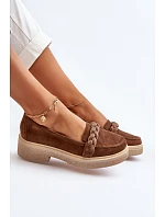 Dámske semišové mokasíny Zazoo 3429/W hnedé - Zazoo