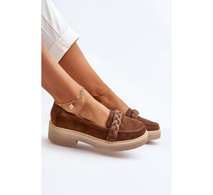 Dámske semišové mokasíny Zazoo 3429/W hnedé - Zazoo