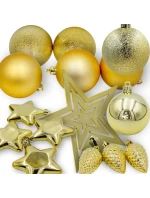 DEKORATÍVNE PLASTOVÉ OZDOBY BEZPEČNÉ 40KS ZLATÁ SĽUDA