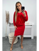 Súprava blúzka + pruhované šaty červená