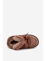 Śniegowce Dziecięce Młodzieżowe Z Futerkiem D.Franklin DFSH370011 Brązowe