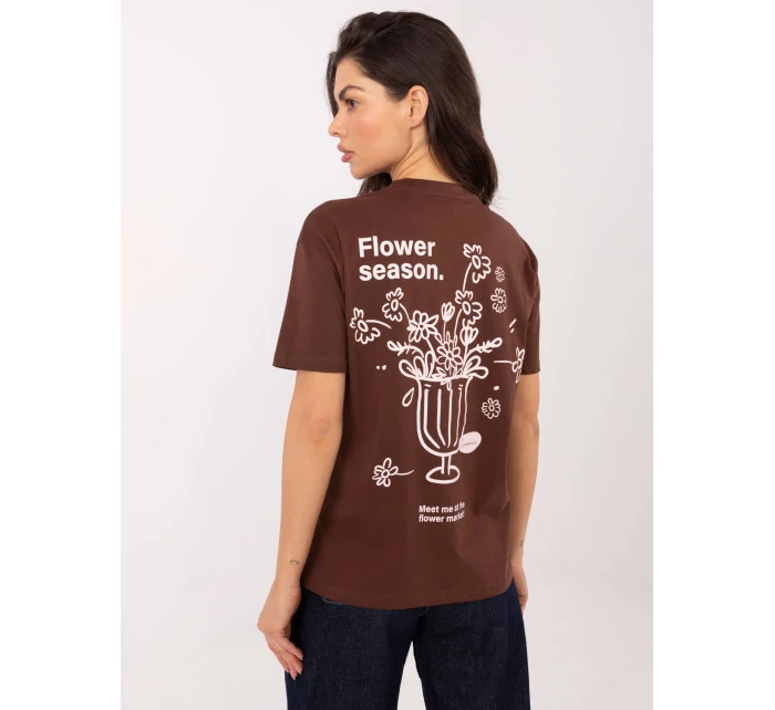 T shirt model 21798160 ciemny brązowy - FPrice