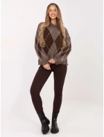 Sweter MI SW model 21782618 ciemny bezowy - FPrice Sweter MI SW model 21782618 ciemny bezowy - FPrice