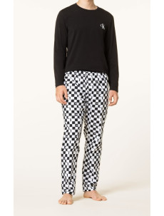 Pánske pyžamo NM2019E 6OE čierna / biela - Calvin Klein