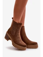 Botki Damskie Na Słupku Z Eko Zamszu Ocieplane Ciemnobrązowe Nevitas Botki Damskie Na Słupku Z Eko Zamszu Ocieplane Ciemnobrązowe Nevitas