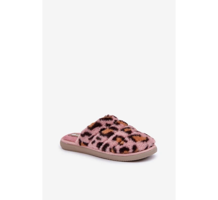 Dámské Kožené Pantofle Leopard model 21681221 Růžové - Inblu