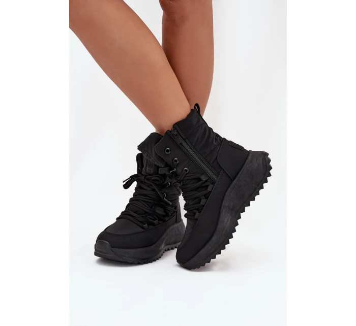 Dámské Sněhule Na Zip Big Star model 21706125 Černé - Big Star Shoes Dámské Sněhule Na Zip Big Star model 21706125 Černé - Big Star Shoes