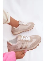 Kožené dámské tenisky na platformě model 22013931 Béžové - S.Barski Kožené dámské tenisky na platformě model 22013931 Béžové - S.Barski