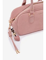 Malá kabelka typu Kufrík z eko semiše Růžová Annelle