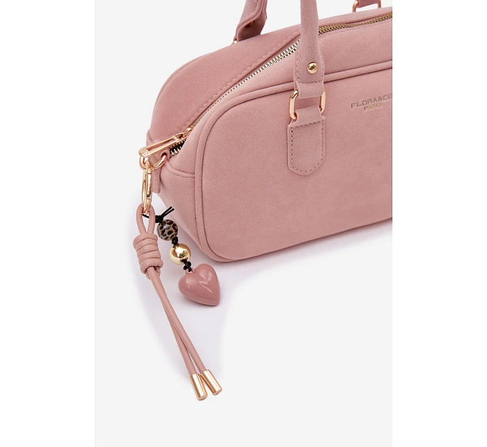 Malá kabelka typu Kufrík z eko semiše Růžová Annelle