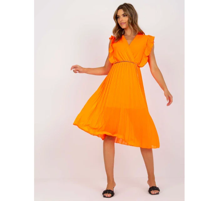 Šaty DHJ SK 1155.85 fluo oranžová