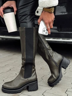 FERRINI dámske dlhé zelené topánky FashionStreet ZY0534