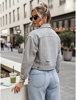 Dámská džínová bunda LANDIA sepraná šedá FashionStreet TY5684 Dámská džínová bunda LANDIA sepraná šedá FashionStreet TY5684