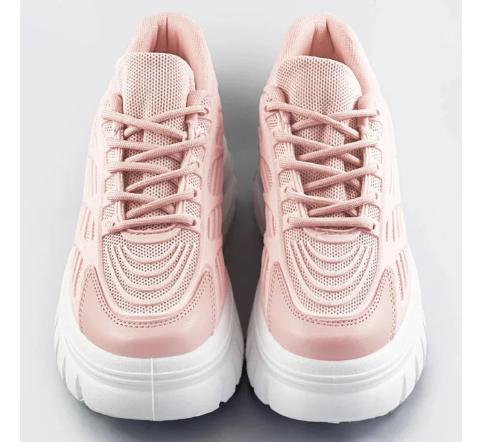 Růžové sportovní dámské boty na platformě model 17261132