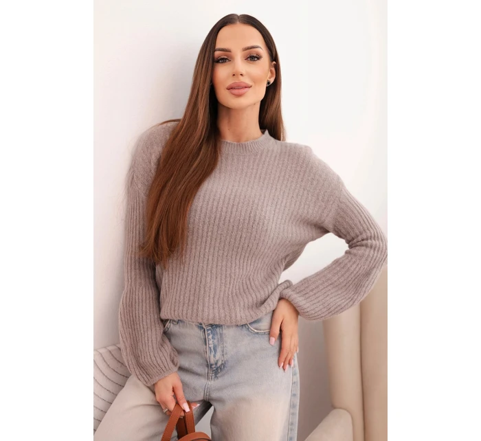 Dámsky detský sveter z alpaky s volánovými rukávmi fango Dámsky detský sveter z alpaky s volánovými rukávmi fango