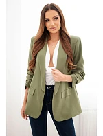 Elegantné sako s klopami svetlej khaki farby