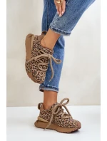 Zamszowe Sneakersy Damskie Na Platformie Z Grubym Sznurowaniem Panterka Artiker 55C0135 Brązowe Zamszowe Sneakersy Damskie Na Platformie Z Grubym Sznurowaniem Panterka Artiker 55C0135 Brązowe