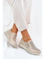 Półbuty Damskie Na Platformie Z Zamkiem Złote Leanae Półbuty Damskie Na Platformie Z Zamkiem Złote Leanae