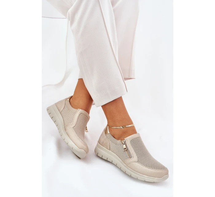 Półbuty Damskie Na Platformie Z Zamkiem Złote Leanae Półbuty Damskie Na Platformie Z Zamkiem Złote Leanae