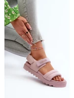Dámske sandále na platforme Big Star pink