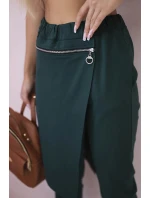 Zimní kalhoty s ozdobným zipem model 20843835 tmavě zelené - Kesi Zimní kalhoty s ozdobným zipem model 20843835 tmavě zelené - Kesi