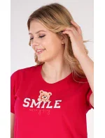 Dámská noční košile s krátkým rukávem Méďa Smile Dámská noční košile s krátkým rukávem Méďa Smile