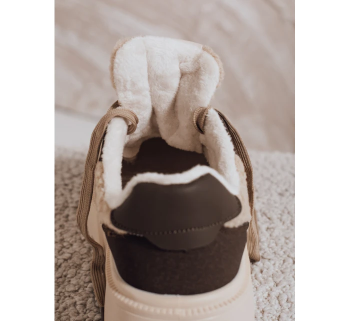 Dámské tenisky s kožešinou na platformě hnědé Dstreet model 21992242 - FashionStreet Dámské tenisky s kožešinou na platformě hnědé Dstreet model 21992242 - FashionStreet