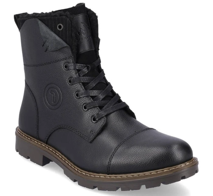 M model 20571632 vlněné zateplené kožené boty černé - Rieker