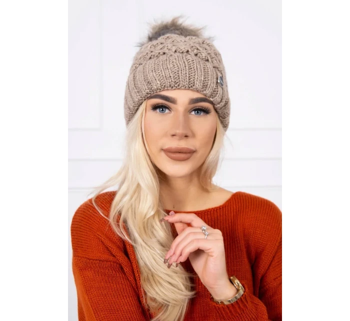 Čepice model 18745590 tmavě béžová - K-Fashion