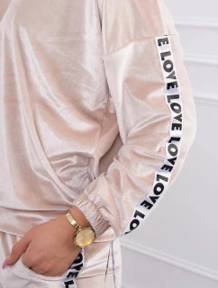 model 21753114 béžová velurová sada - K-Fashion