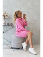 Šaty s kravatou vo svetlo ružovej farbe