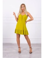 Šaty s tenkými stuhami z kiwi Šaty s tenkými stuhami z kiwi