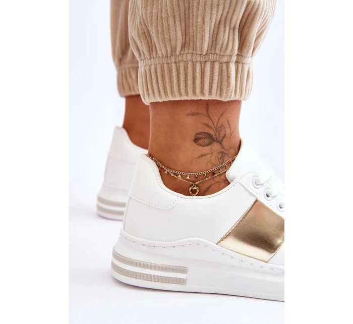 Klasické sportovní boty bílé a zlaté Follow Me Klasické sportovní boty bílé a zlaté Follow Me