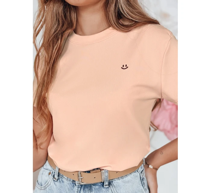 Dámske rebrované tričko SMILE FOR YOU ružové FashionStreet RY2907