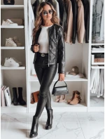 Dámska kožená bunda CHICLEATHER black FashionStreet TY4969