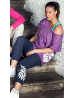 Dlhé legíny LEONE LW1009/S16 tmavomodré "S"