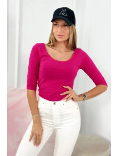 Halenka s kulatým výstřihem fuchsiová