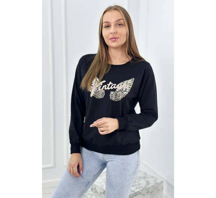 Mikina s potlačou čierna