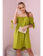 Šaty svázané na rukávech kiwi Šaty svázané na rukávech kiwi